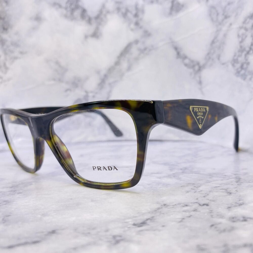 Prada Milano Eyeglasses Frame VPR 20Q 2AU-1O1 52 [] 16  140 Tortoise Havana Gold